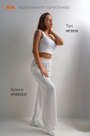Женские летние брюки палаццо из ткани-жатка Happyfox