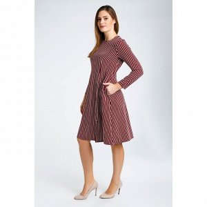 Платье женское, цвет бордовая полоска, размер 50