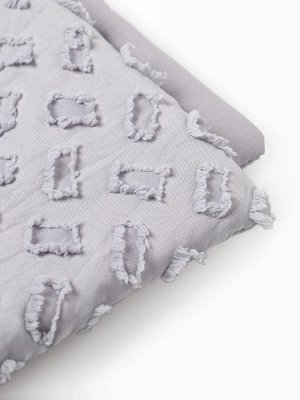 Покрывало LoveLife Tufting: Квадрат цв.серо-сиреневый,  200*230±5см, микрофайбер, 100%  п/э