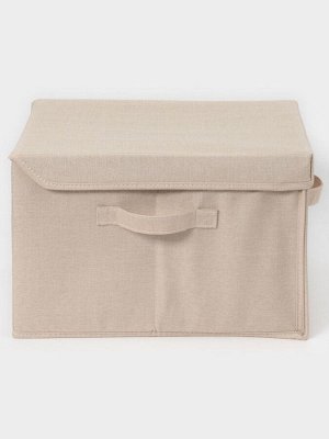 Короб стеллажный с крышкой LaDо́m, 38x26x24 см, бежевый, материал батист