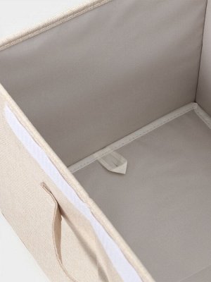 Короб стеллажный с крышкой LaDо́m, 38x26x24 см, бежевый, материал батист