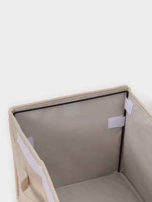 Короб стеллажный с крышкой LaDо́m, 38x26x24 см, бежевый, материал батист