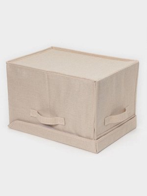 Короб стеллажный с крышкой LaDо́m, 38x26x24 см, бежевый, материал батист