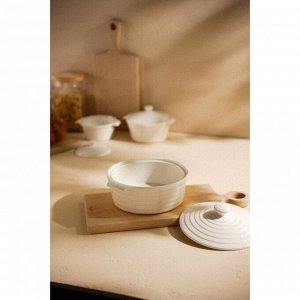 Кастрюля SL Home «Санторини», 1.57 л, 24.5x21.5x8 см, жаропрочная керамика, белая