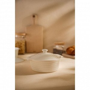 Кастрюля SL Home «Санторини», 1.57 л, 24.5x21.5x8 см, жаропрочная керамика, белая