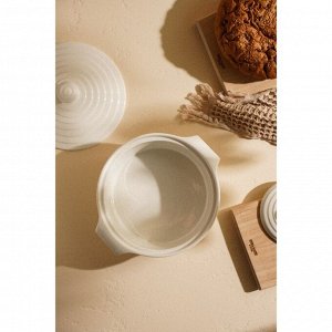 Кастрюля SL Home «Санторини», 1.57 л, 24.5x21.5x8 см, жаропрочная керамика, белая
