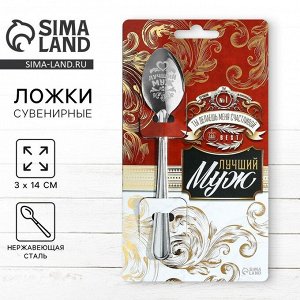 Ложка чайная именная «Лучший муж», 3x14 см
