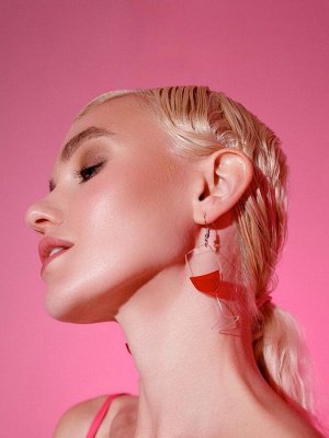 Серьги акриловые «Вино» бокалы, цвет красный