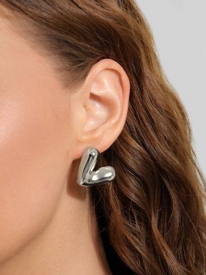 Серьги, набор 3 пары «Буквы», любовь, розовый в серебре