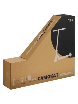 Самокат трюковой GRAFFITI Advanced 24, колёса PU 100 мм, SCS компрессия, ABEC 9 Chrome, цвет чёрный
