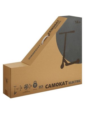 Самокат трюковой GRAFFITI Electric 24, колёса PU 100 мм, SCS компрессия, ABEC 9 Chrome, цвет черный