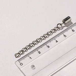 Замок-карабин (набор 5 шт.), 12x7 мм с удлинителем и обжимными круглыми концевиками 10x5 мм