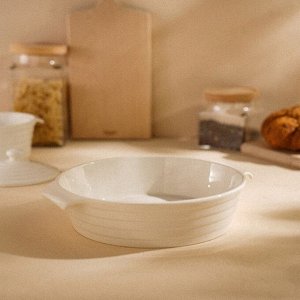 Форма для выпечки SL Home «Санторини», 2.2 л, 28.8x25.6x6 см, жаропрочная керамика, белая