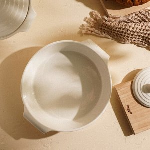 Форма для выпечки SL Home «Санторини», 2.2 л, 28.8x25.6x6 см, жаропрочная керамика, белая