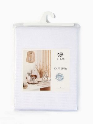 Скатерть "Этель" Shine овал 150*220 +/-3см, цв.белый, пл. 192 г/м2, хл с ВГМО