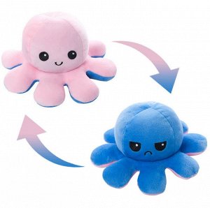 Игрушка осьминог перевертыш, осьминожка, мягкая вывернушка, 20 см