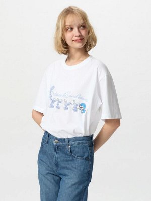 UNIQLO - футболка Doraemon & Louvre museum - 00 WHITE
