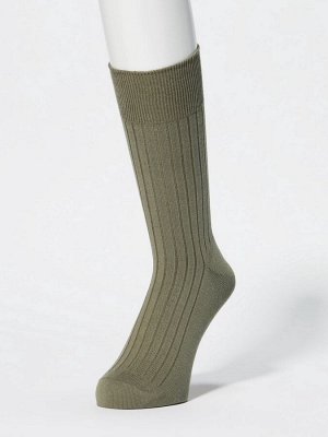 UNIQLO - однотонные носки из хлопка SUPIMA в рубчик - 58 DARKGREEN