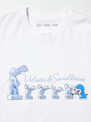 UNIQLO - футболка Doraemon & Louvre museum - 00 WHITE