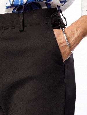 Брюки из плотной эластичной ткани из хлопка с нейлоном