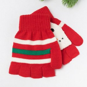 Митенки/варежки детские MINAKU "Снеговик", размер 19, цвет красный