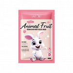 Маска-салфетка &quot;Розовый кролик&quot; Animal Fruit Sadoer с экстрактом персика