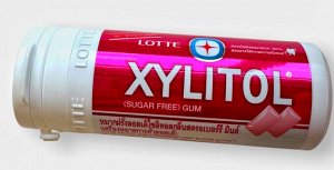 Резинка жевательная Xylitol   Strawberry Mint "Клубника и мята", Thai Lotte, 29г, пл/бан,