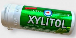 Резинка жевательная Xylitol   Lime Mint "Лайм и мята", Thai Lotte, 29г, пл/бан, 1/9/72