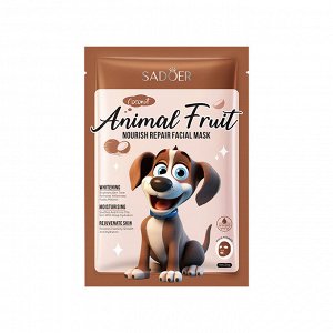 Маска-салфетка "Щенок" Animal Fruit Sadoer с экстрактом кокоса