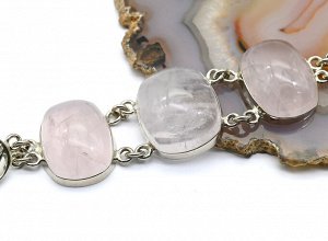 Браслет из розового кварца, 20см.