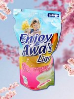 Гель для стирки одежды с кондиционером Enjoy Awa’s - аромат цветов 800 мл.