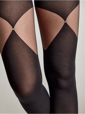 Foxy Колготки женские с прозрачным рисунком и термоаппликацией из стразов