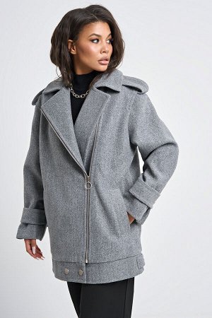 Куртка из пальтовой ткани серая