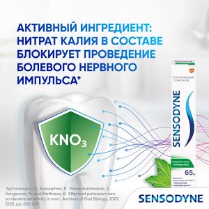 Sensodyne Сенсодин Зубная паста для чувствительных зубов, с фтором &quot;Ежедневная защита: Морозная Мята&quot; 65 г