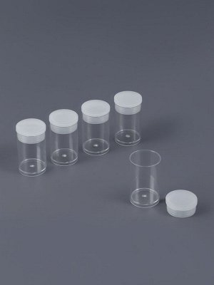 Набор баночек для мелочей, d=2.2x3.8 см, 5 шт., прозрачный