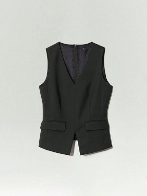Однобортный жилет из вискозы и шерсти, GL102/misak