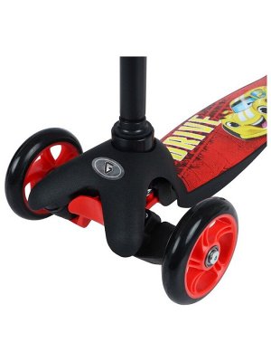 Cамокат GRAFFITI Drive, колёса PU 110/75 мм, ABEC 7, красный