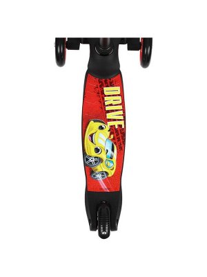 Cамокат GRAFFITI Drive, колёса PU 110/75 мм, ABEC 7, красный