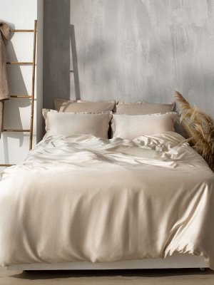 Простыня 1.5 спальная SL Home Tencel, 160x235 см, бежевая, тенсель