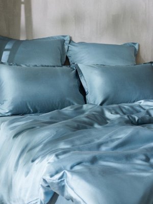 Простыня на резинке SL Home Tencel 200*200+30 см , цв. серо-голубой