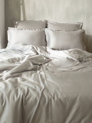 Простыня 1.5 спальная SL Home Tencel, 160x235 см, светло-серая, тенсель