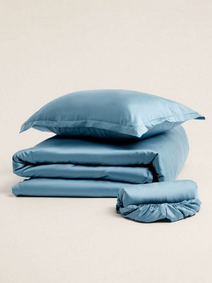 Простыня на резинке SL Home Tencel 200*200+30 см , цв. серо-голубой