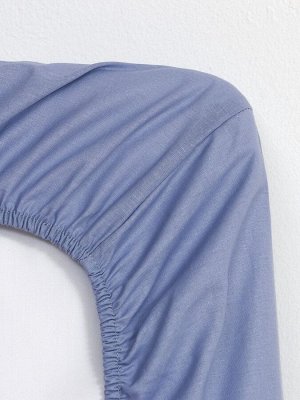 Простыня на резинке Этель 180*200*25, цв.голубой, 100% хлопок, поплин 125г/м2