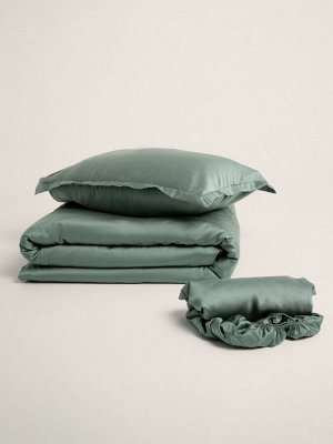 Простыня на резинке SL Home Tencel 200*200+30 см , цв. оливковый