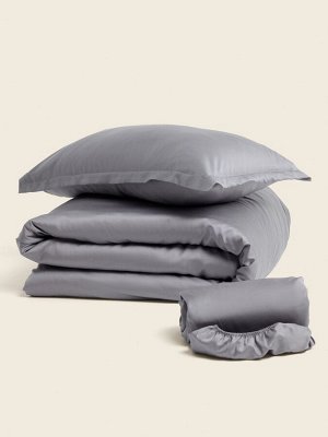 Простыня на резинке SL Home Tencel 200*200+30 см , цв. серый