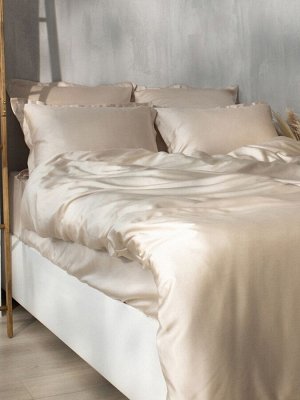 Простыня на резинке SL Home Tencel 200*200+30 см , цв. бежевый