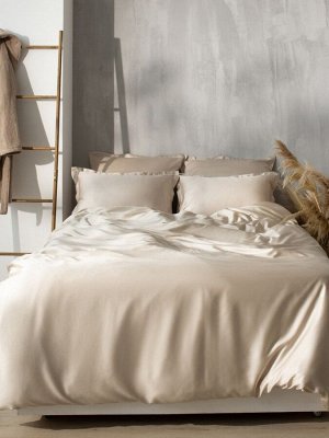 Простыня на резинке SL Home Tencel 200*200+30 см , цв. бежевый