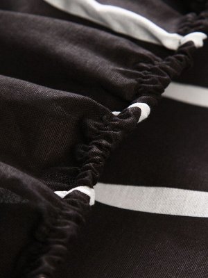 Простыня на резинке Этель 160*200*25 см "Black stripes", 100% хлопок, поплин, 125 гр/м2