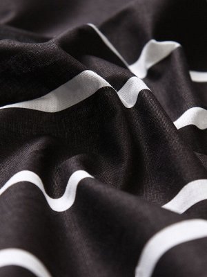 Простыня на резинке Этель 160*200*25 см "Black stripes", 100% хлопок, поплин, 125 гр/м2