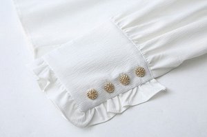 Рубашка с длинными рукавами с кружевным воротником, черная